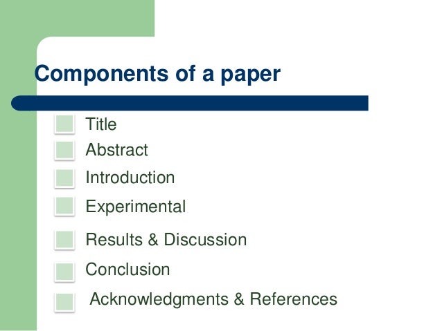 Science fair research paper components