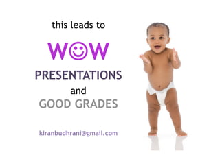 All this leads toWOWthis leads toWWPRESENTATIONSand GOOD GRADESkiranbudhrani@gmail.com