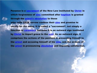 Absolution Formula Presentation sacrament of reconciliation | PPTX
