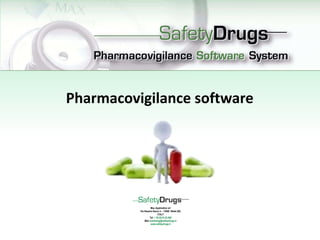 Pharmacovigilance software
Max Application srl
Via Nazario Sauro 4 – 13900 Biella (BI)
ITALY
Tel. + 39 (0)15.32.468
Mail marketing@safetydrugs.it
www.safetydrugs.it
 