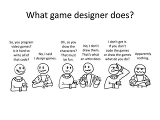 What game designer does?

 