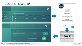Copyright 2018 – SICPA - Philippe Thevoz / Philippe Gillet p. 115
SECURE REGISTRY
Proof
 