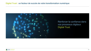 90
Digital Trust : un facteur de succès de votre transformation numérique
Renforcer la confiance dans
vos processus digitaux
Digital Trust
 