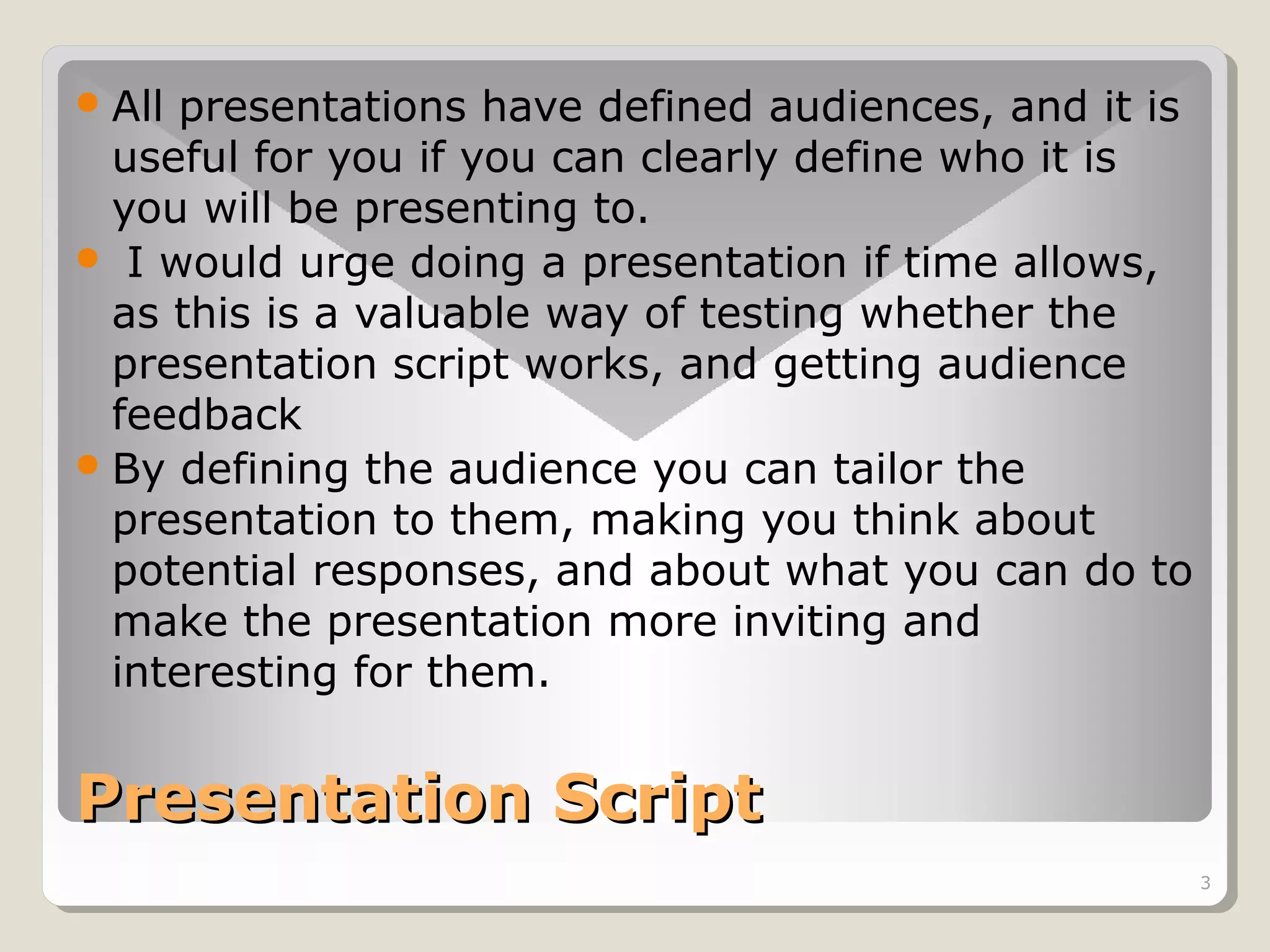 Presentation script | PPT
