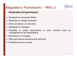 The regulation of microfinance