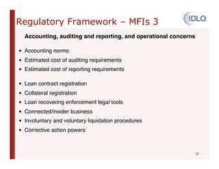 The regulation of microfinance