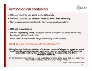 The regulation of microfinance