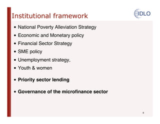 The regulation of microfinance