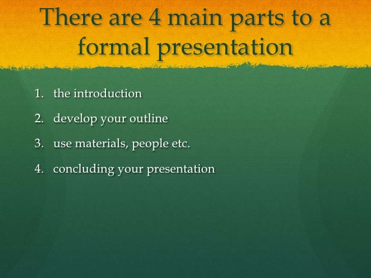 Presentation sections