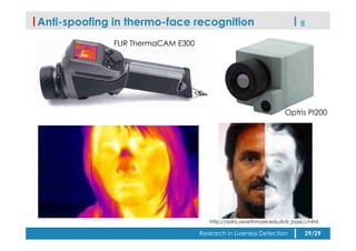 Anti-spoofing in thermo-face recognition
FLIR ThermaCAM E300
Optris PI200
http://astro.swarthmore.edu/ir/ir_basics.html
Re...