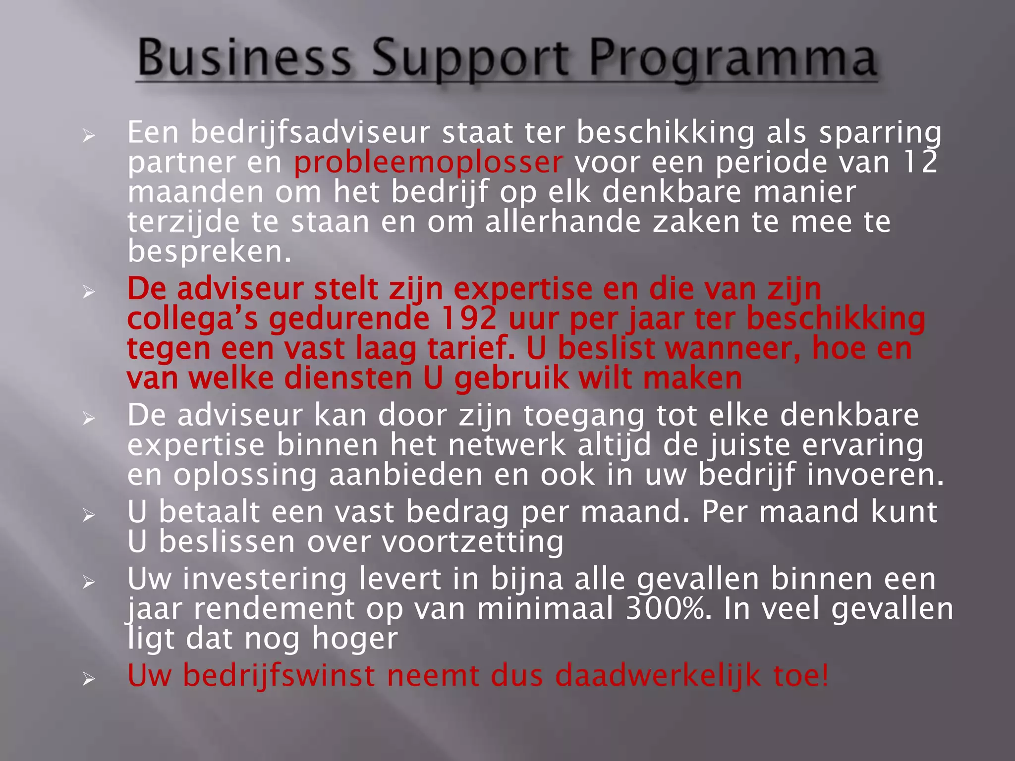 Presentation Segerius Consultancy