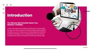 Search Engine Optimization Checklist You Need To Know | PPTX