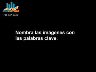786 837 6035

Nombra las imágenes con
las palabras clave.

 