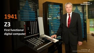 28
Frei verwendbar © Siemens Healthineers, 2021
Christoph Zindel
Unrestricted © Siemens Healthineers, 2021
28
1941
Z3
First functional
digital computer
 