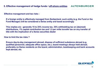 Taxation of Hedge Fund Managers in Switzerland | PDF