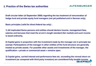 Taxation of Hedge Fund Managers in Switzerland | PDF