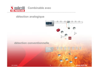 Combinable avec


       détection analogique




                                                    IN
                                    OUT
                                          C


    détection conventionnelle


                                              C C




05/10/2009                      6                    www.sicli.be
 