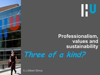 Professionalism,values andsustainability Three of a kind? A.J.Gilbert Silvius 