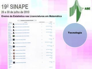 Ensino da Estatística nas Licenciaturas em Matemática Tecnologia 