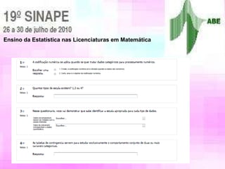 Ensino da Estatística nas Licenciaturas em Matemática 