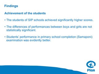 Measuring the Effectiveness of School Improvement Plan (SIP) of Plan ...