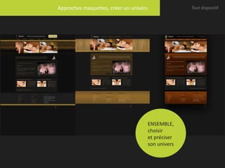 Approches maquettes, créer un univers                 Tout dispositif




                                        ENSEMBLE,
                                        choisir
                                        et préciser
                                        son univers
 