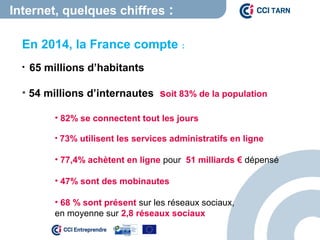 Internet, quelques chiffres :
La France compte :
• 65 millions d’habitants
• 54 millions d’internautes soit 83% de la popu...