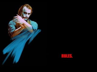 THE ONLY SENSIBLE WAY TO LIVE IN THIS WORLD IS WITHOUT  RULES.  