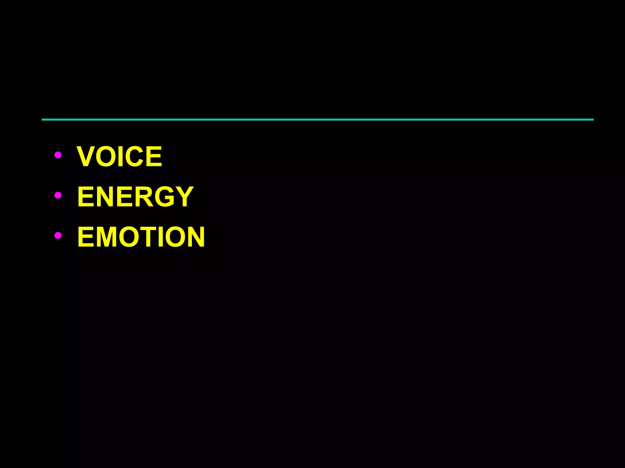VOICE  ENERGY EMOTION  