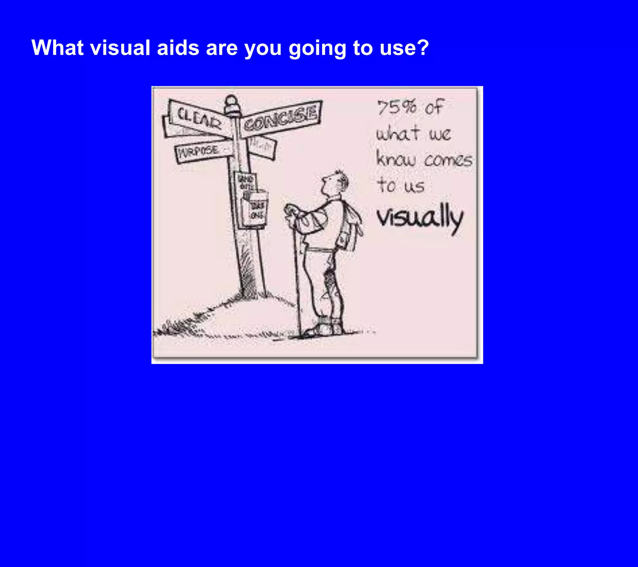 What visual aids are you going to use?