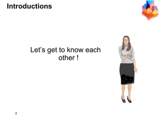 Introductions Let’s get to know each other ! 