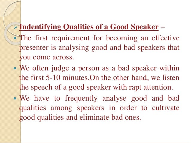 quality of good speaker