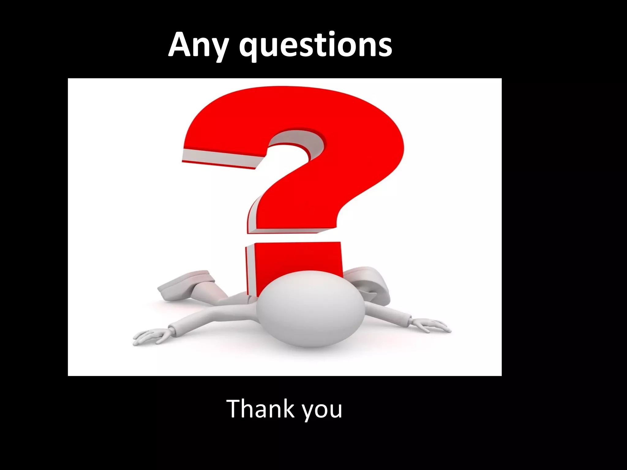 Any questions
Thank you
 