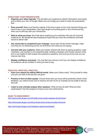 Top Tips for Effective Presentation in Research Communications | PDF