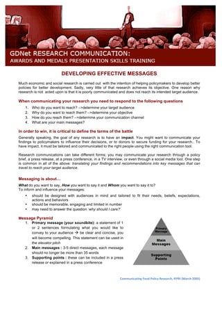 Top Tips for Effective Presentation in Research Communications | PDF