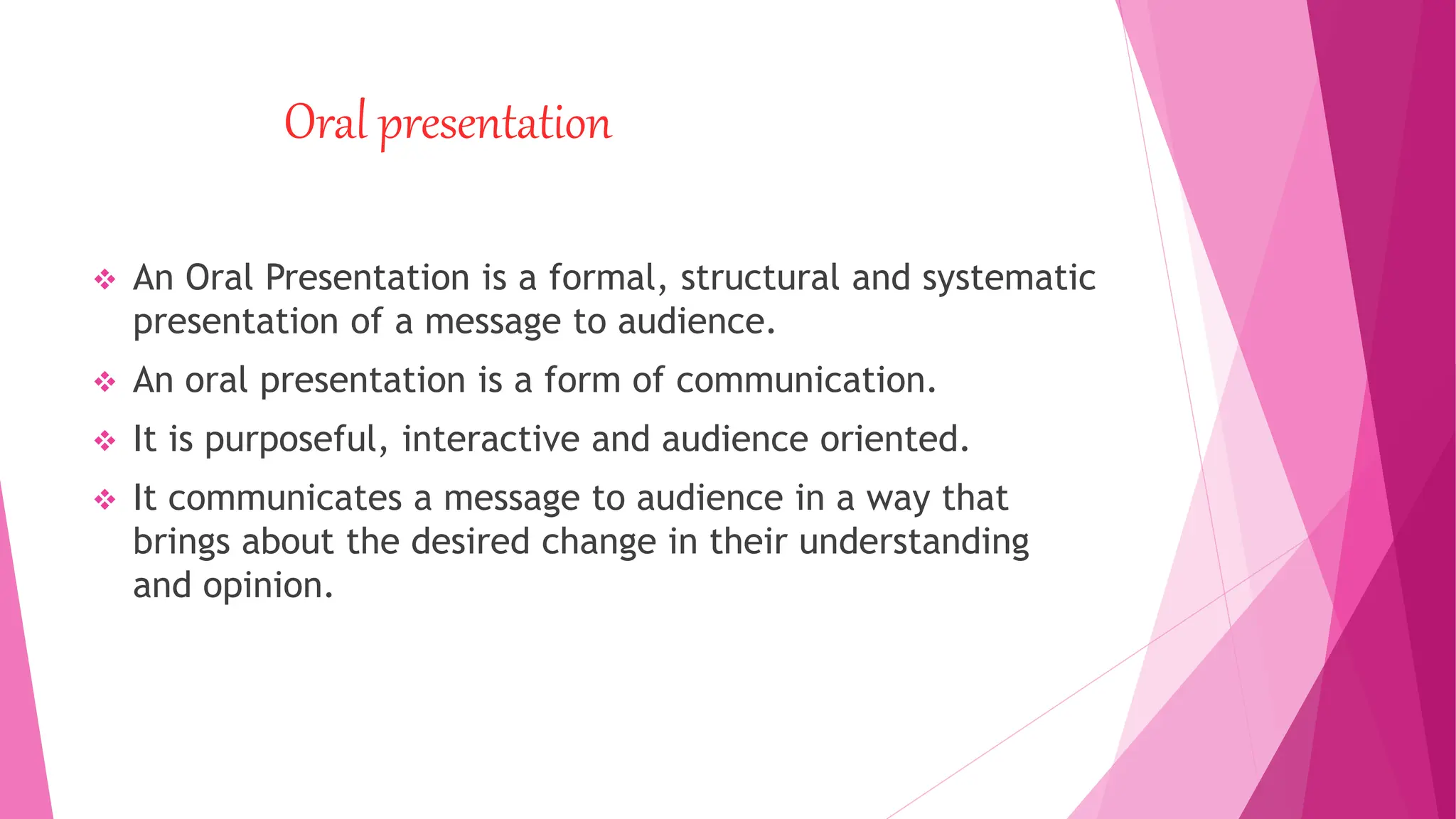 PRESENTATION SKILLS - Oral Presentation | PPT | Free Download