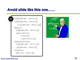 25www.exploreHR.org
Avoid slide like this one……Avoid slide like this one……
 