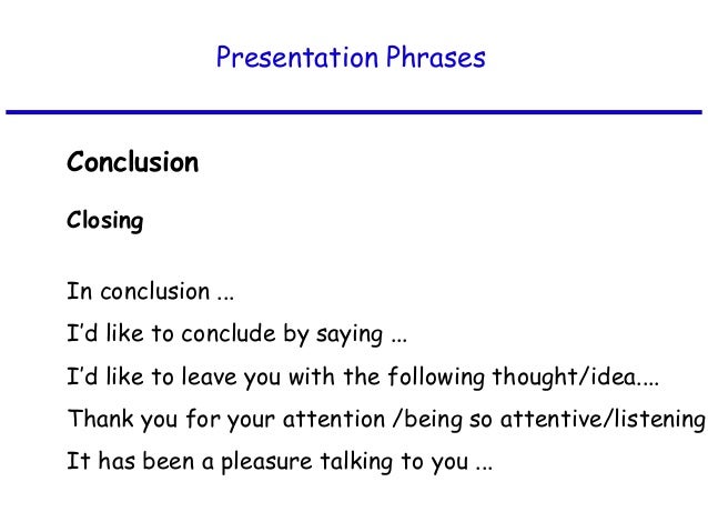 conclusion phrases presentation