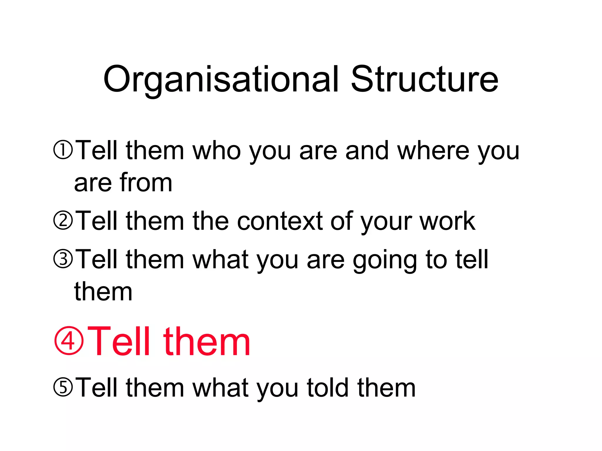 What does the organiser expect me to discuss?Organisation“If you don’t know where you’re going you could wind up someplace else”							-Yogi Berra (American baseball player -one of the most quoted figures in the sports world)