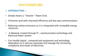 Smart grit ppt for btech final year seminar | PPTX