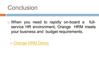 Orange HRM