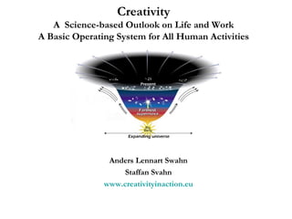 Creativity A  Science-based Outlook on Life and Work A Basic Operating System for All Human Activities Anders Lennart Swahn Staffan Svahn www. creativityinaction . eu 