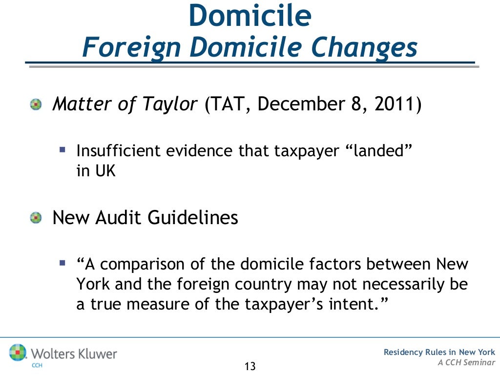 April 28, 2015 Residency Rules in New York