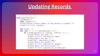 Patient Records Management System Using C Console Application (Project ...