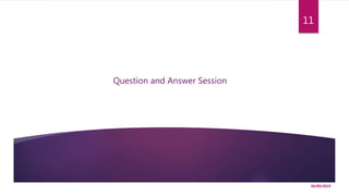 Question and Answer Session
30/09/2019
11
 