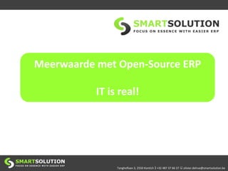 Meerwaarde met Open-Source ERPIT is real! 