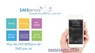 Plus de 250 Millions de
SMS par an
SMSENVOI.COM
 