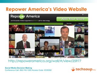 Repower America’s Video Website http://repoweramerica.org/wall/#/view/25977 
