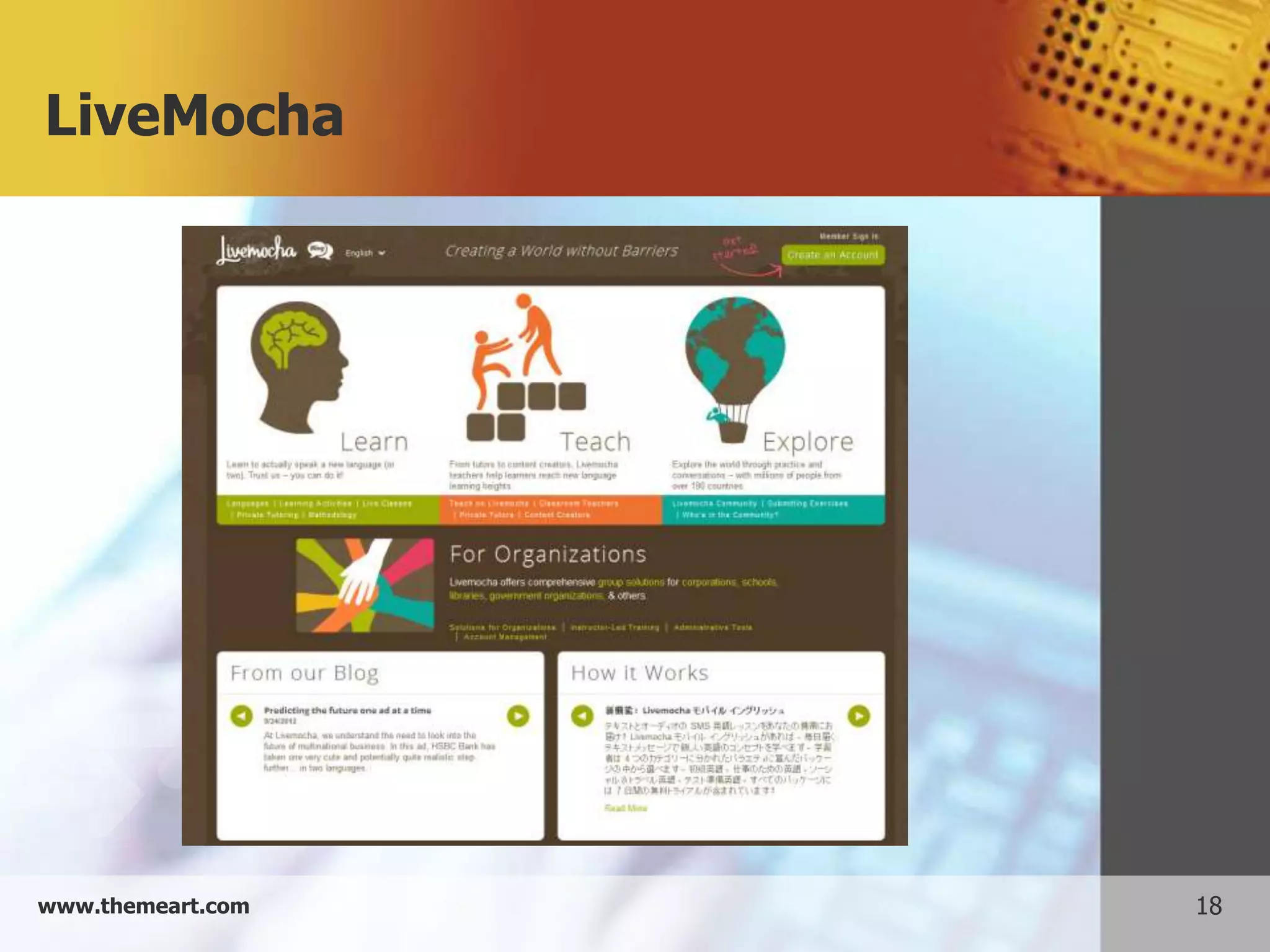 LiveMocha




www.themeart.com   18
 