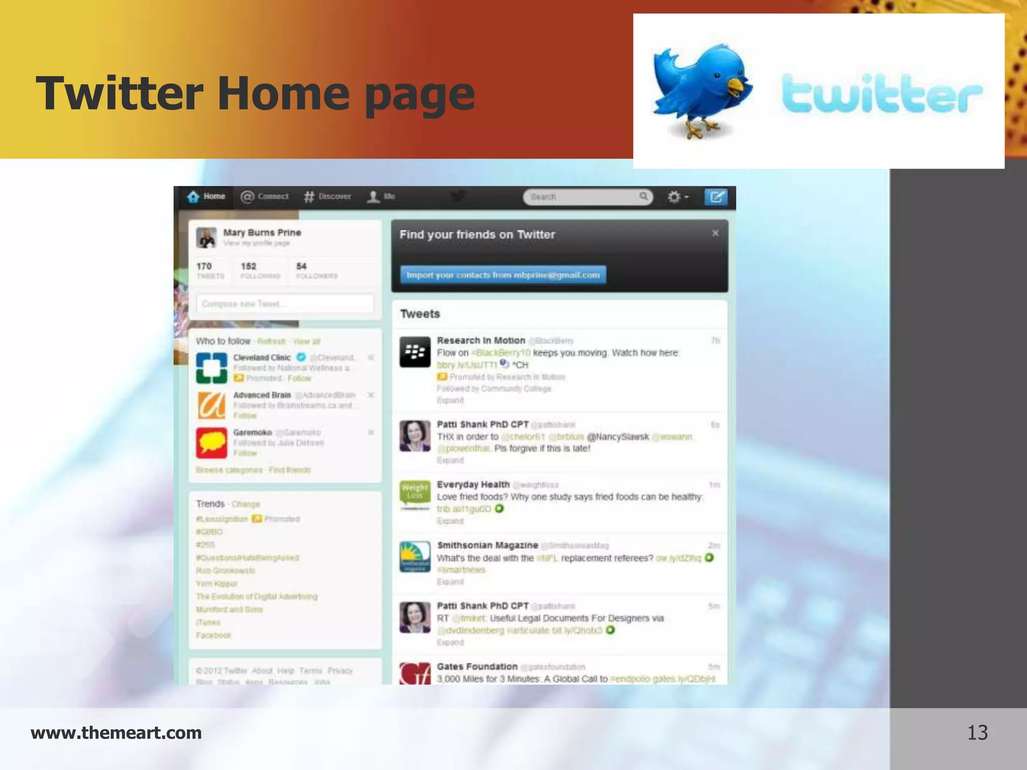 Twitter Home page




www.themeart.com    13
 
